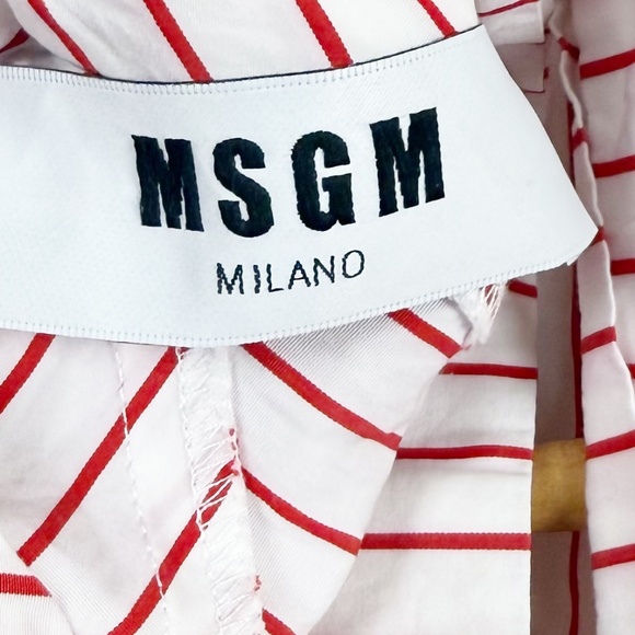 MSGM Striped Mock Neck Blouse Size 44 - Picture 4 of 8